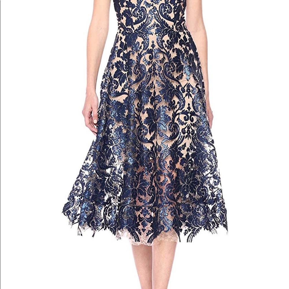 Women's Blair Plunging Fit and Flare Midi Dress